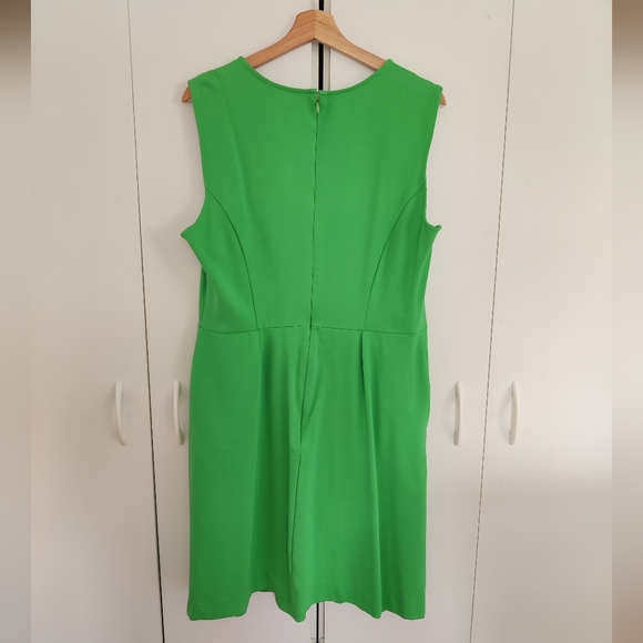 Sharagano Kelly Green Dress Size 14 Sleeveless - Picture 7 of 11